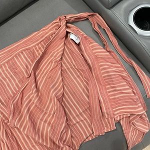 Medium orange and white wrap around skirt. NWT